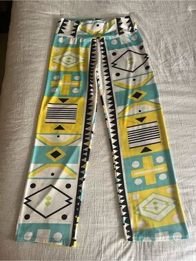 Aztec Print Wide Leg Slinky Pants
